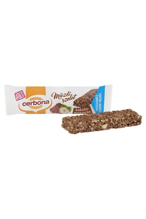Cerbona szelet HOZZÁADOTT CUKORMENTES - Kakaós-mogyorós Cerbona szelet HOZZÁADOTT CUKORMENTES - Kakaós-mogyorós