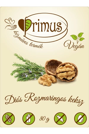 Primus paleo sós keksz diós-rozmaringos 80 g (gluténmentes) Primus paleo sós keksz diós-rozmaringos 80 g (gluténmentes)