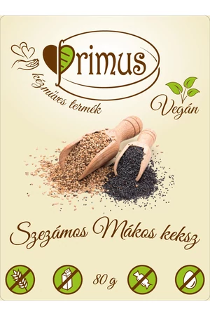 Primus paleo sós keksz szezámos-mákos 80 g (gluténmentes) Primus paleo sós keksz szezámos-mákos 80 g (gluténmentes)
