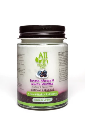 All in élőflórás fekete áfonya & fekete ribiszke kókusztej 7-féle élő&aktív kultúrával 150 ml All in élőflórás fekete áfonya & fekete ribiszke kókusztej 7-féle élő&aktív kultúrával 150 ml