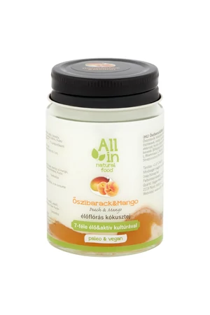 All in élőflórás őszibarack-mangó kókusztej 7-féle élő&aktív kultúrával 150 ml All in élőflórás őszibarack-mangó kókusztej 7-féle élő&aktív kultúrával 150 ml