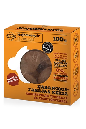 Majomkenyér paleokeksz narancs-fahéj 100 g (gluténmentes)