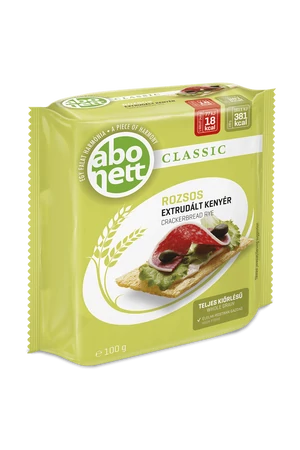 Abonett extrudált rozsos kenyér (Tojásmentes, tejmentes) 100 g Abonett extrudált rozsos kenyér (Tojásmentes, tejmentes) 100 g