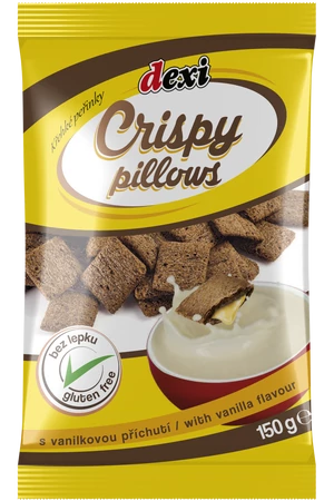 Dexi Crispy pillows vanilla vanília ízesítésű párnák (gluténmentes) 150g Dexi Crispy pillows vanilla vanília ízesítésű párnák (gluténmentes) 150g