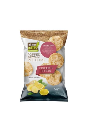 Rice Up Chips Gyömbér-citrommal ízű 60g (gluténmentes) Rice Up Chips Gyömbér-citrommal ízű 60g (gluténmentes)