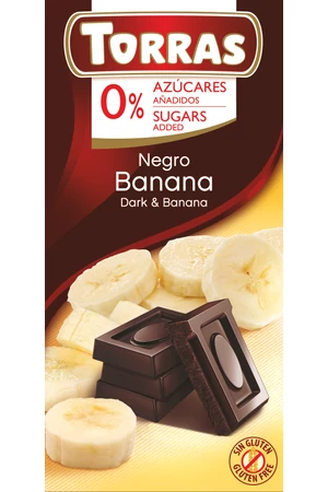 Torras Banános étcsokoládé hozzáadott cukor nélkül 75 g (gluténmentes) Torras Banános étcsokoládé hozzáadott cukor nélkül 75 g (gluténmentes)