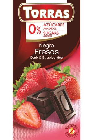 Torras Epres étcsokoládé hozzáadott cukor nélkül 75 g (gluténmentes) Torras Epres étcsokoládé hozzáadott cukor nélkül 75 g (gluténmentes)