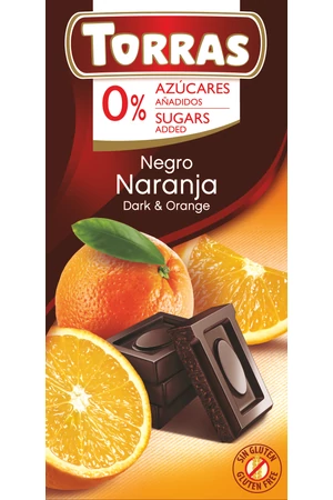 Torras Narancsos hozzáadott cukormentes étcsokoládé (gluténmentes, tejmentes) 75 g Torras Narancsos hozzáadott cukormentes étcsokoládé (gluténmentes, tejmentes) 75 g