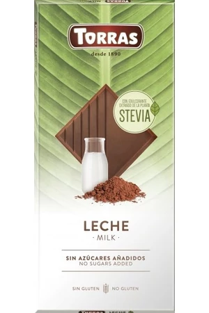 Torras Stevia hozzáadott cukormentes tejcsokoládé 100 g (gluténmentes)