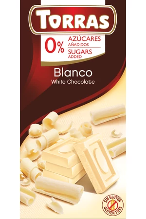 Torras Fehércsokoládé hozzáadott cukor nélkül 75g (gluténmentes) Torras Fehércsokoládé hozzáadott cukor nélkül 75g (gluténmentes)