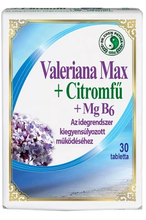 Dr. Chen Valeriana Max + Citromfű + MgB6-vitamin étrend-kiegészítő tabletta 30 db Dr. Chen Valeriana Max + Citromfű + MgB6-vitamin étrend-kiegészítő tabletta 30 db
