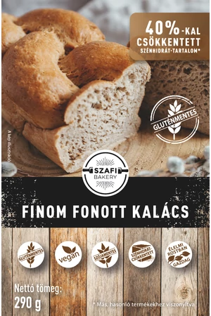 Szafi Bakery finom fonott kalács (gluténmentes, gyorsfagyasztott, tejmentes) 290g Szafi Bakery finom fonott kalács (gluténmentes, gyorsfagyasztott, tejmentes) 290g
