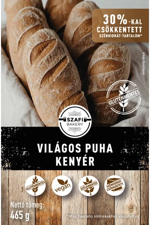 Szafi Bakery Világos puha kenyér 465g gyorsfagyasztott (gluténmentes) Szafi Bakery Világos puha kenyér 465g gyorsfagyasztott (gluténmentes)