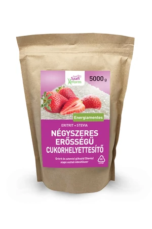 Szafi Reform Négyszeres erősségű édesítő (negyedannyi 1:4) 5000 g Szafi Reform Négyszeres erősségű édesítő (negyedannyi 1:4) 5000 g