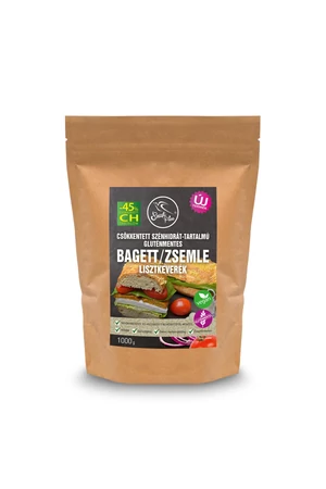 Szafi Free csökkentett szénhidrát-tartalmú bagett / zsemle lisztkeverék (gluténmentes) 1000 g Szafi Free csökkentett szénhidrát-tartalmú bagett / zsemle lisztkeverék (gluténmentes) 1000 g
