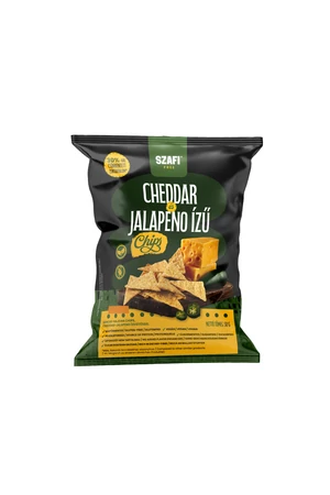 Gluténmentes és vegán lencse–hajdina chips cheddar–jalapeno ízzel
