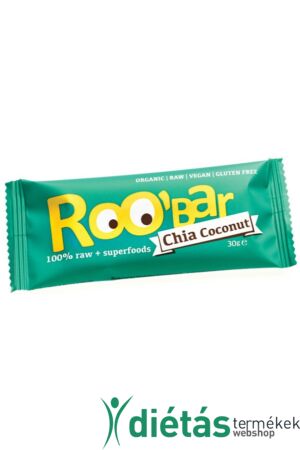 Roobar Bio gyümölcs szelet chia-kókusz (paleo, vegán, gluténmentes) 30 g
