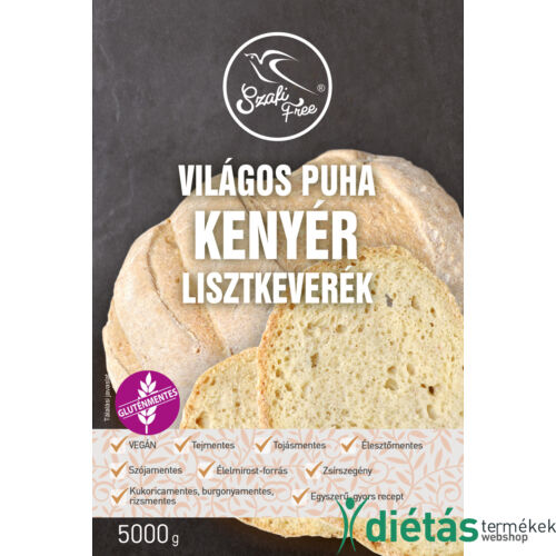 Szafi Free Világos puha kenyér lisztkeverék 5000 g (gluténmentes, tejmentes, tojásmentes, maglisztmentes, élesztőmentes, szójamentes, kukoricamentes)