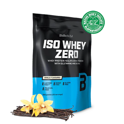 Biotech USA ISO Whey Zero laktózmentes fehérjepor (Vaníliás) 500 G