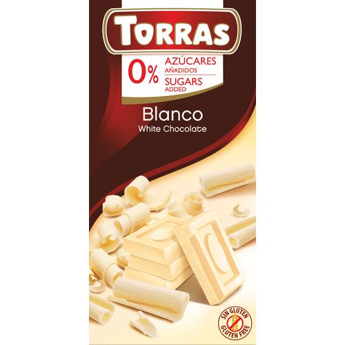 Torras Fehércsokoládé hozzáadott cukor nélkül 75g