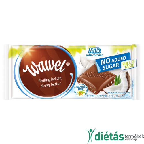 Wawel hozzáadott cukormentes tejcsokoládé kókusszal 100 g