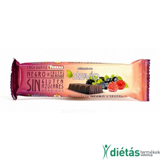 Torras Stevia Erdei Gyümölcsös étcsokoládé (gluténmentes, tejmentes) 35 g