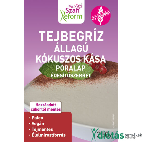 Szafi Reform tejbegríz állagú kókuszos kása poralap édesítőszerrel 250 g (paleo, vegán, gluténmentes, tejmentes)