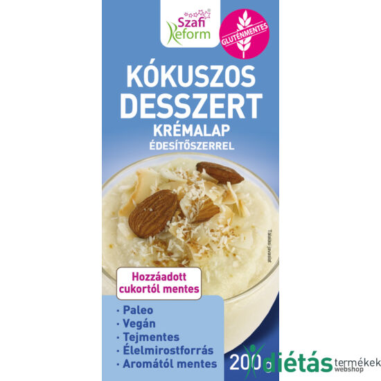 Szafi Reform Kókuszos desszert krémalap édesítőszerrel (bounty ízű) 200 g (paleo, vegán, gluténmentes, tejmentes)
