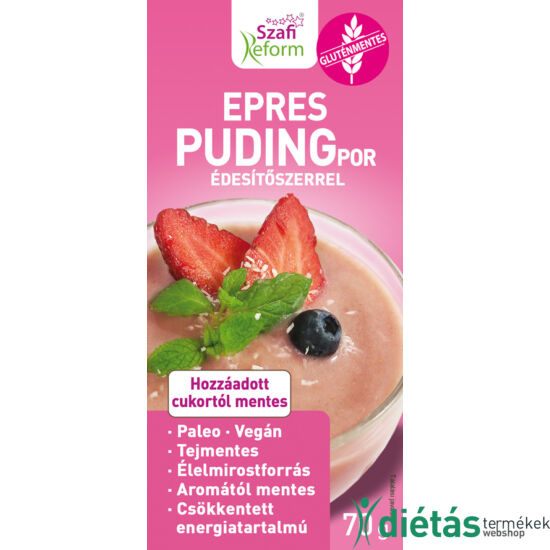 Szafi Reform Epres pudingpor édesítőszerrel 70 g (gluténmentes, paleo, vegán) 