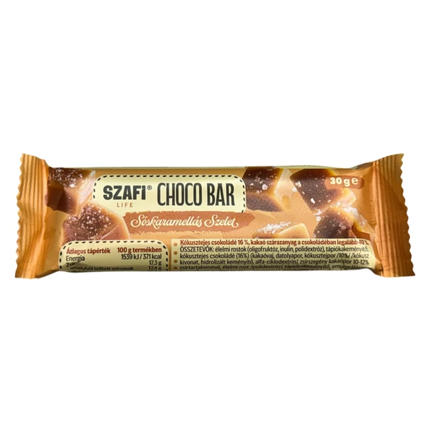 Szafi Life Choco bar Sóskaramellás szelet 30g (gluténmentes)