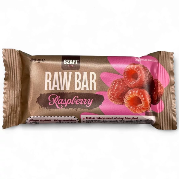 Szafi Life proteines raw bar - raspberry 40g (gluténmentes)
