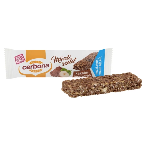 Cerbona szelet HOZZÁADOTT CUKORMENTES - Kakaós-mogyorós