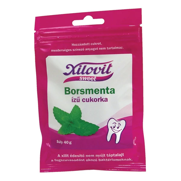 Xilovit borsmenta ízű cukormentes cukorka Xilittel 40 g