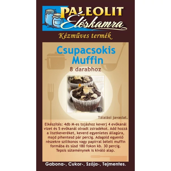 Paleolit Éléskamra Csupacsokis Omlós Muffin Keverék 185g