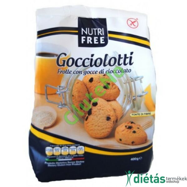 Nutri Free Gocciolotti gluténmentes csokidarabos keksz 400 g