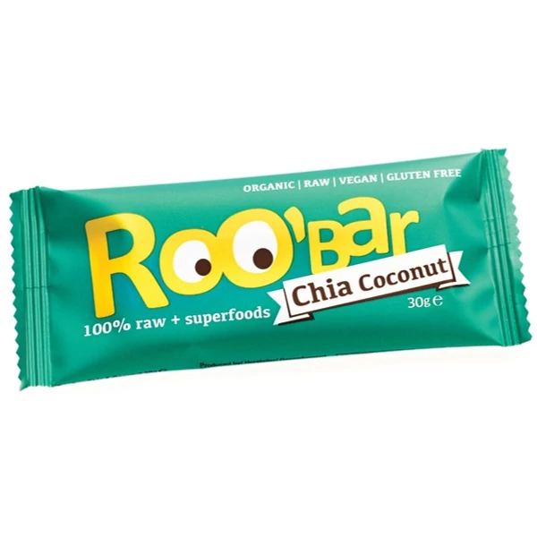 Roobar Bio gyümölcs szelet chia-kókusz (paleo, vegán, gluténmentes) 30 g