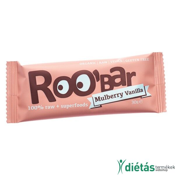 Roobar Bio gyümölcs szelet eper-vanília (paleo, vegán, gluténmentes) 30 g