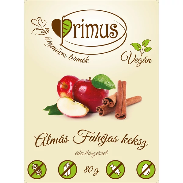 Primus paleo keksz almás-fahéjas 80 g (gluténmentes)