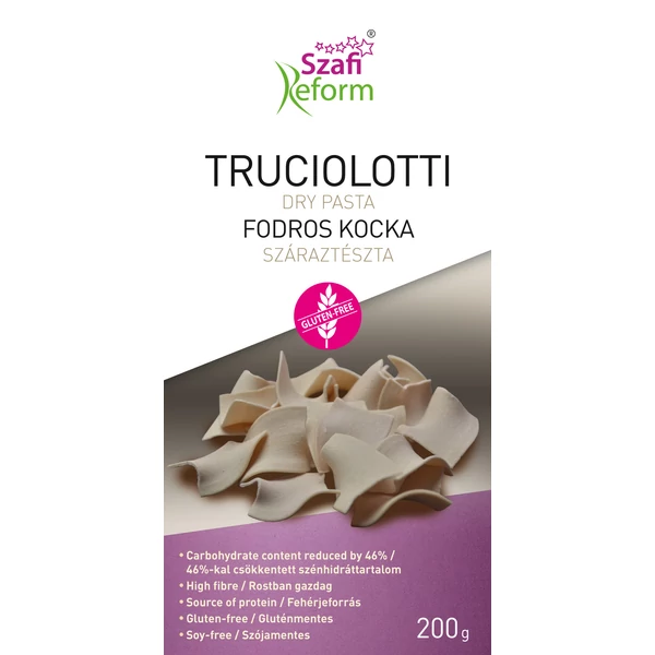 Szafi Reform Fodros kocka - Truciolotti száraztészta (gluténmentes) 200g