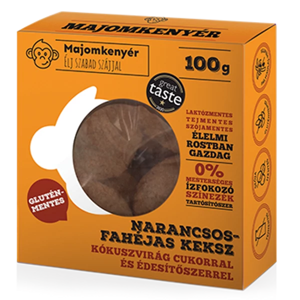 Majomkenyér paleokeksz narancs-fahéj 100 g (gluténmentes)