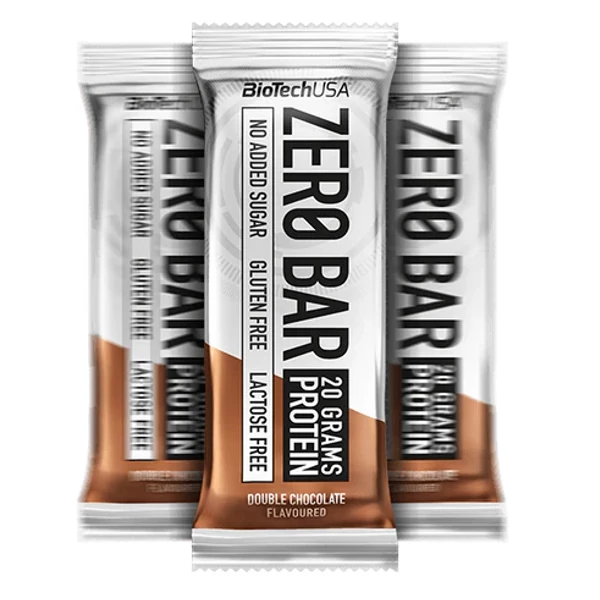 ZeroBar fehérjeszelet dupla csokoládé 50 g (gluténmentes)