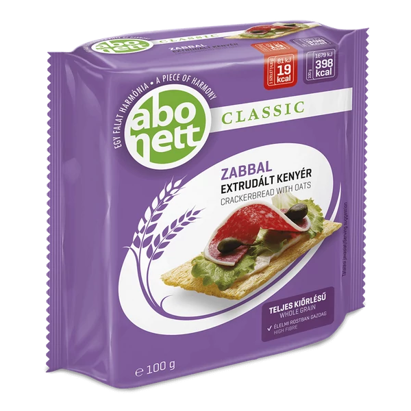 Abonett extrudált zabos kenyér (Tojásmentes, tejmentes) 100 g