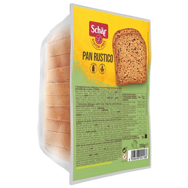 Schär Pan Rustico szeletelt kenyér (gluténmentes, tejmentes, tojásmentes) 250 g