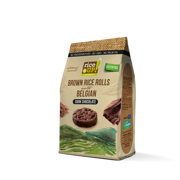 Rice Up étcsokoládés barna rizs snack 50g (gluténmentes)
