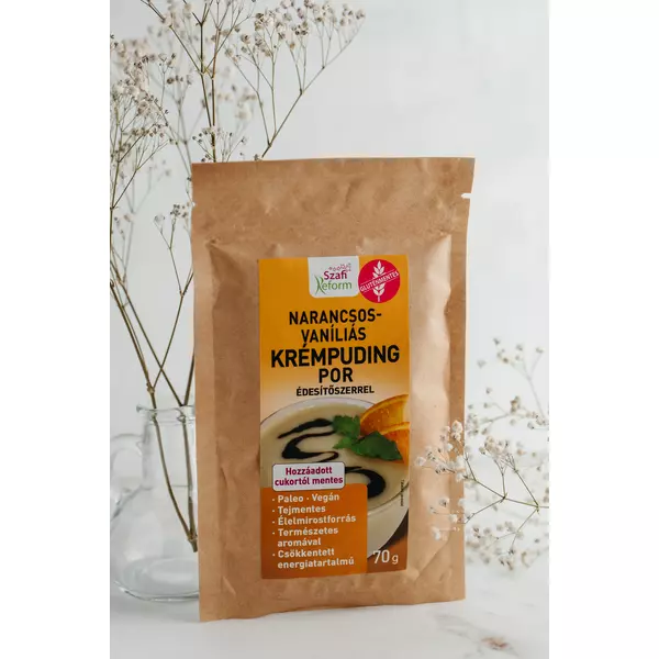 Szafi Reform Narancsos-vaníliás krémpuding por, édesítőszerrel 70 g (gluténmentes)