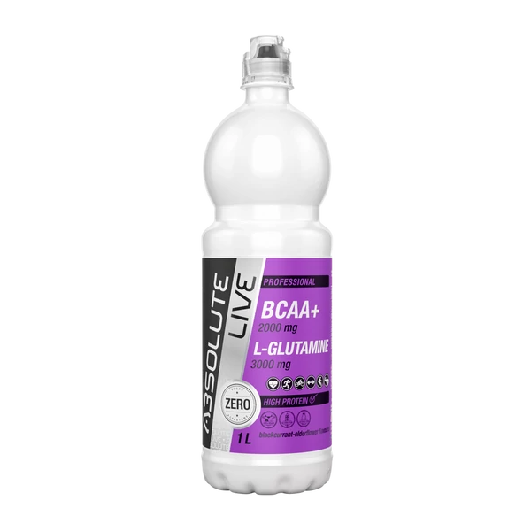 Absolute Live Feketeribizli-bodzavirág - BCAA + L-Glutamin 1000ml (gluténmentes)