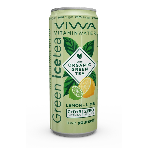 Viwa Vitamintea citrom-lime ízű zöld tea 330ml (gluténmentes)