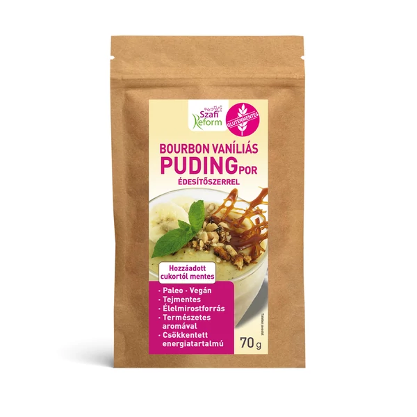 Szafi Reform Bourbon vaníliás pudingpor édesítőszerrel (gluténmentes, paleo, vegán) 70 g