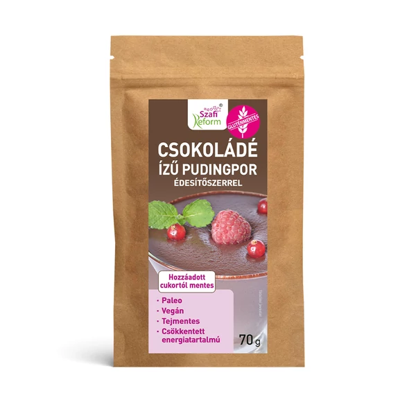 Szafi Reform csokoládé ízű pudingpor édesítőszerrel 70 g (paleo, vegán, glutén-, és tejmentes) (gluténmentes)
