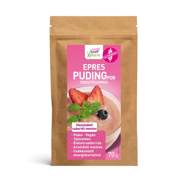 Szafi Reform Epres pudingpor édesítőszerrel 70 g (gluténmentes, paleo, vegán)